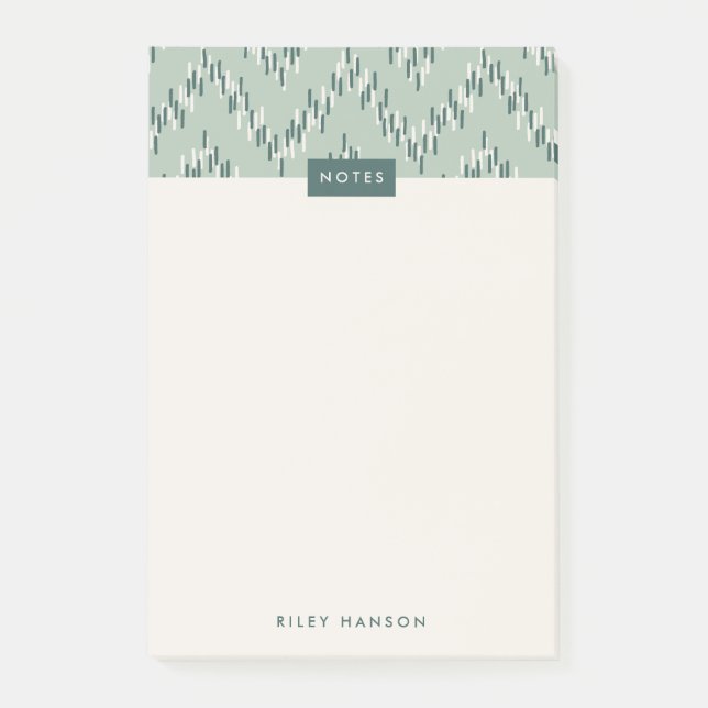 Dashing Boho Ikat Zig Zag Motif Post-It - Turquois (Devant)