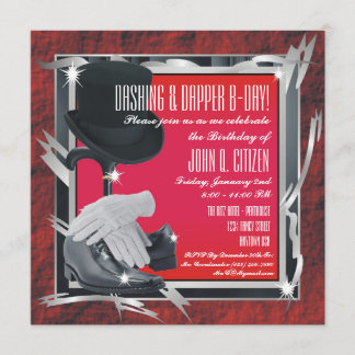 Dashing Custom 5.25 X 5.25 Invitations - Rouge