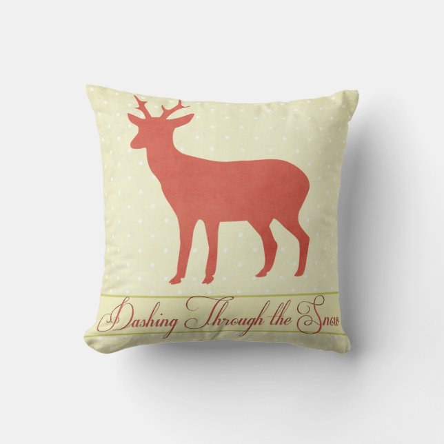 Dashing Deer Coussin - Crème Pois d2 (Recto)