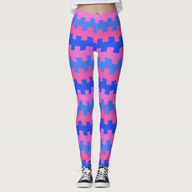 Dashing Leggings de chimie bleu et rose (Devant)