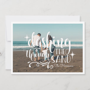 Dashing Through the Sand   Carte de Collage Photo