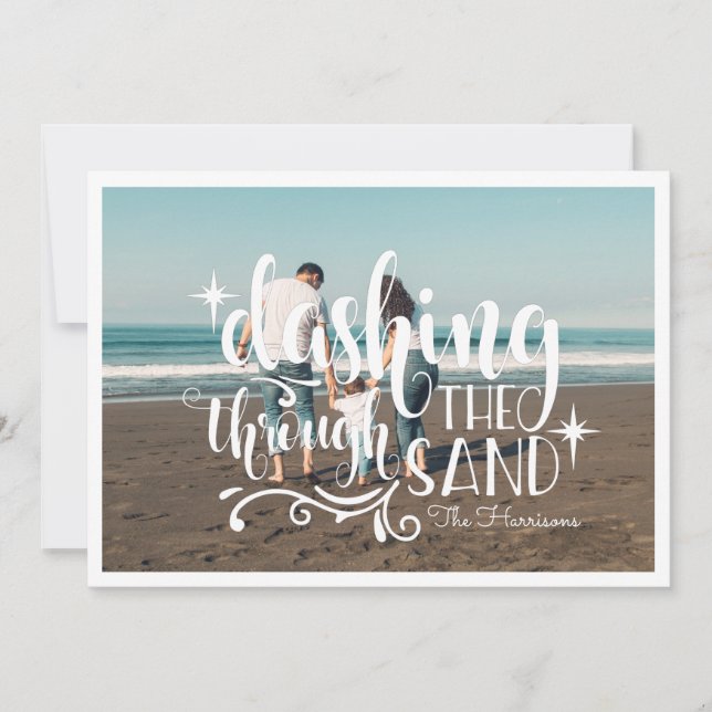 Dashing Through the Sand | Carte de Collage Photo (Devant)