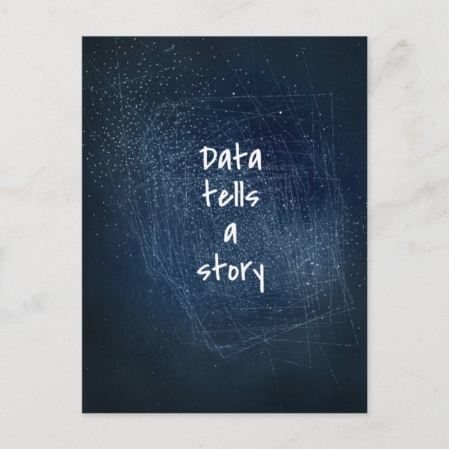Data raconte une histoire - Carte postale Geek (Devant)