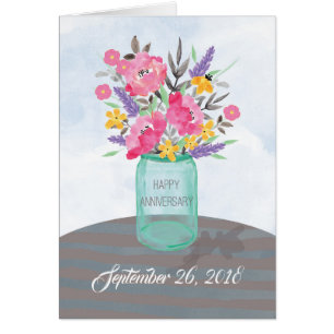 Date Anniversaire spécifique Vase Jar avec fleurs