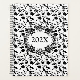 Date annuelle personnalisée en noir et blanc