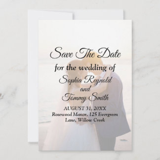 Date Carton d'invitation de mariage "Élégante Save the