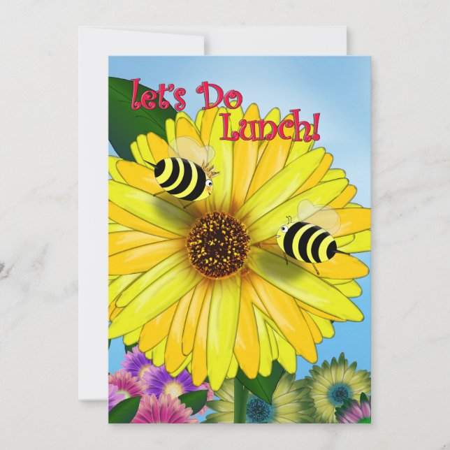 Date de déjeuner de l'abeille sur Fleur Jaune (Devant)