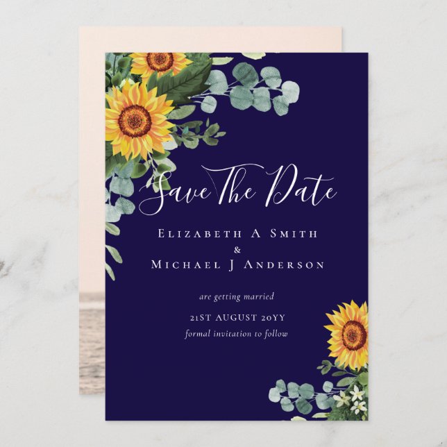 Date de sauvegarde de la photo Tournesols rustique (Devant / Derrière)