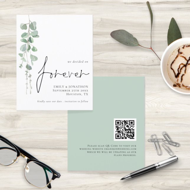 Date d'enregistrement Budget Forever QR Code Eucal (front and back view)