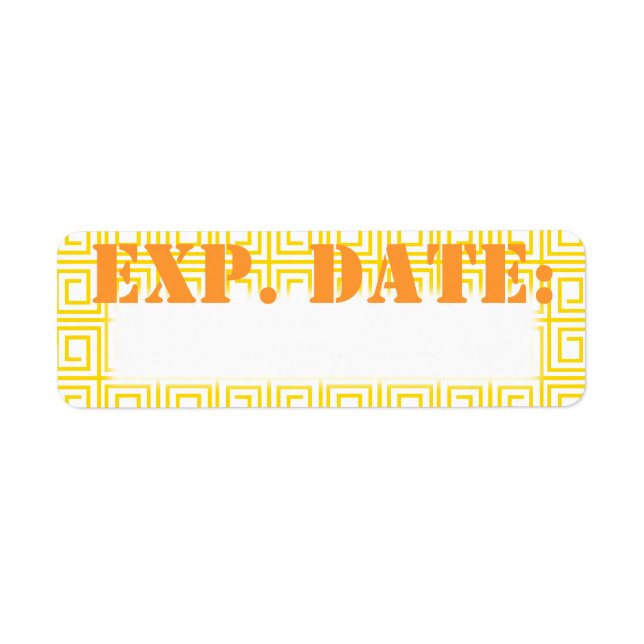 Date d'expiration en grec jaune Étiquette (Devant)