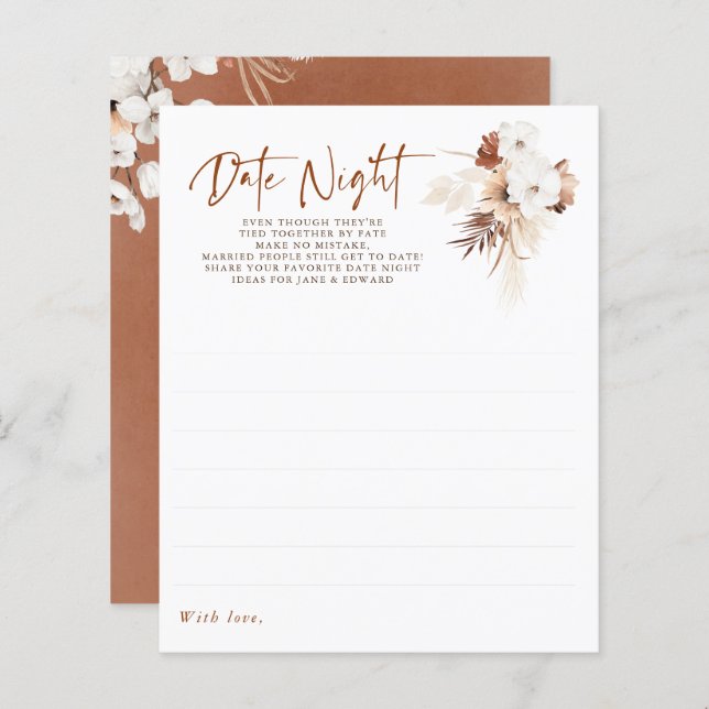 Date Idées de nuit pour couple ou marié - Terracot (Devant / Derrière)