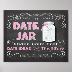 Date idées jar chalkboard Poster
