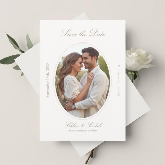 Date Ivory & Sand | Chic Écriture Wedding Save The (Créateur téléchargé)
