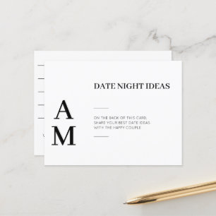 Date moderne Idées de nuit Cartes de mariage