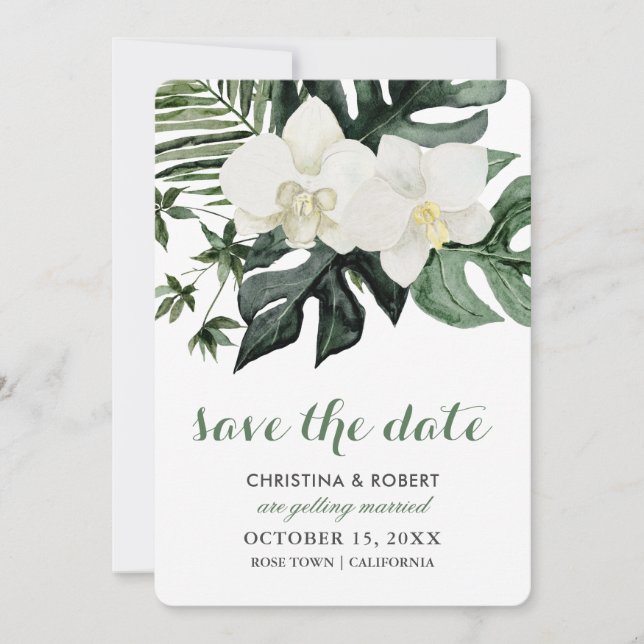 Date Monstera Orchidée Tropicale Botanique Save The Dat (Devant)