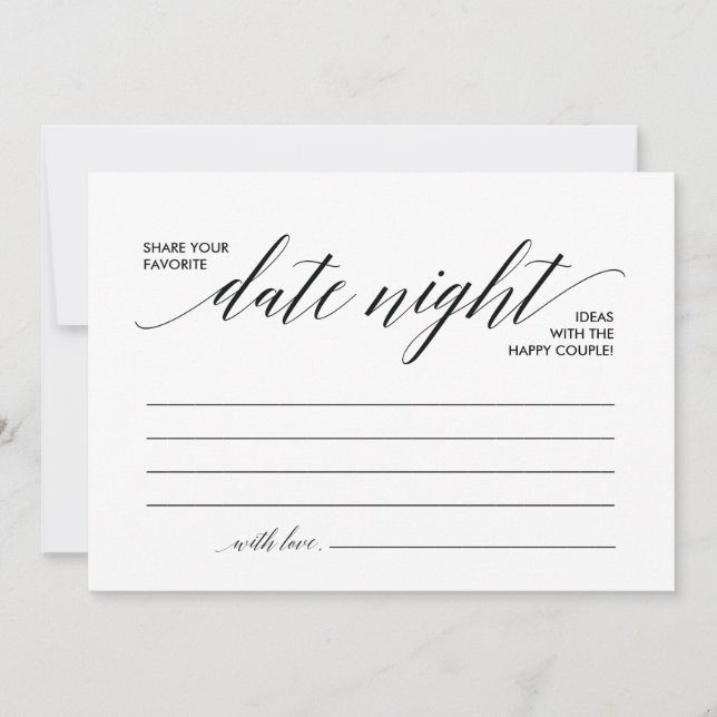 Date Night Card modèle, date nuit idées (Devant)