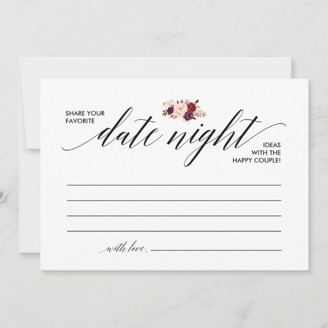 Date Night Card modèle, date nuit idées v3 (Devant)