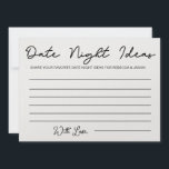 Date Night Ideas Carte Fête des mariées Jeu<br><div class="desc">Idées de nuit personnalisées Jeu de Fête des mariées de carte</div>