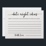 Date Night Ideas Carte Fête des mariées Jeu<br><div class="desc">Idées de nuit personnalisées Jeu de Fête des mariées de carte</div>