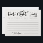 Date Night Ideas Carte Fête des mariées Jeu<br><div class="desc">Idées de nuit personnalisées Jeu de Fête des mariées de carte</div>