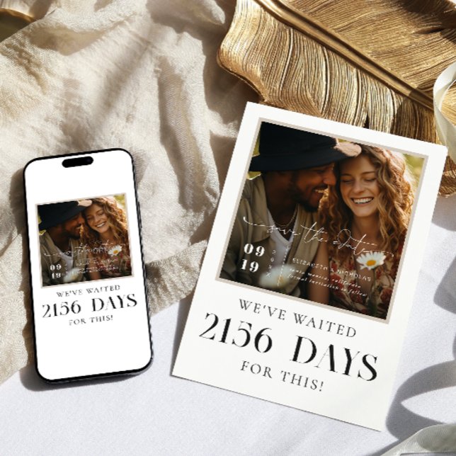 Date Nous avons attendu | Photo moderne de save the dat (Créateur téléchargé)