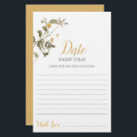 Date Nuit idées fleur sauvage carte de douche nupt<br><div class="desc">Fleur sauvage printemps fleuri date nuit idées nuptiale douche jeu carte</div>