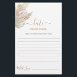 Date Nuit idées pampas herbe carte de douche nupti<br><div class="desc">Pampas Grass Boho chic date nuit idées nuptiale douche jeu carte</div>