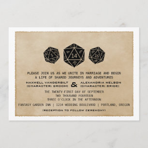 DATE PERSONNALISÉE Noire Invitation Jeu de dés Gru