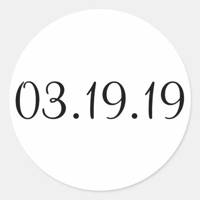 Date simple - Autocollant circulaire (Devant)
