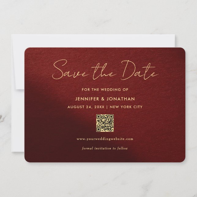 Date Stylish Gold Calligraphy Script Save The Dates (Devant)