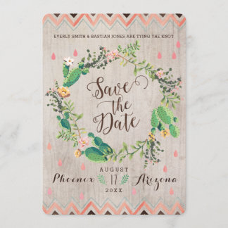 Date Watercolor Desert Cactus Wedding Save the Dates