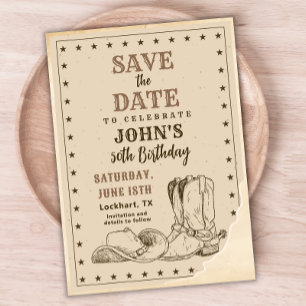 Date Western Save The Date, Cowboy 50e anniversaire