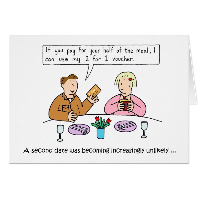 Dating Humour Cartoon Repas pour deux bons (Devant horizontal)