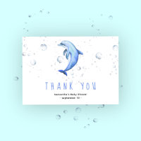 Dauphin aquarelle - Merci pour la baby shower