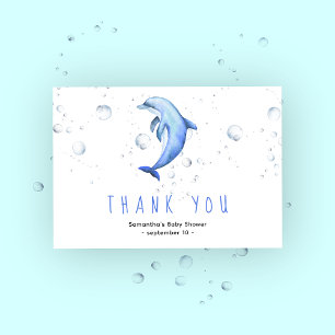Dauphin aquarelle - Merci pour la baby shower