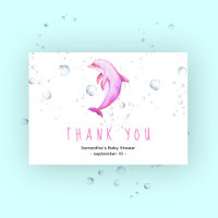 Dauphin aquarelle - Merci pour la baby shower