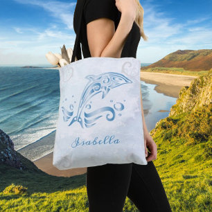 Dauphin bleu Sac fourre-tout personnalisé