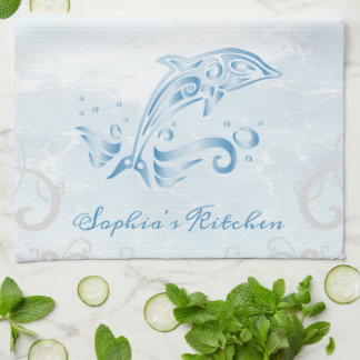 Dauphin bleu Serviette de cuisine personnalisée