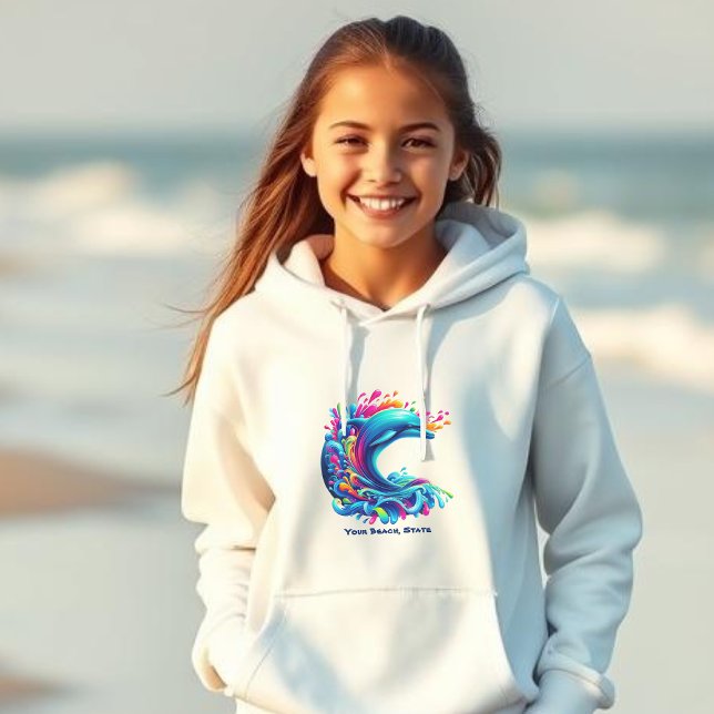 Dauphin coloré - (Dolphin-Colorful Dolphin-Beach Hoodie-Summer Hoodie-Kids)