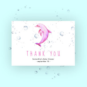 Dauphin d'aquarelle - merci baby shower