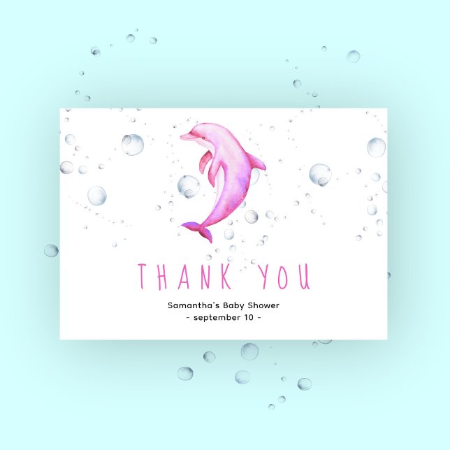 Dauphin d'aquarelle - merci baby shower (Créateur téléchargé)