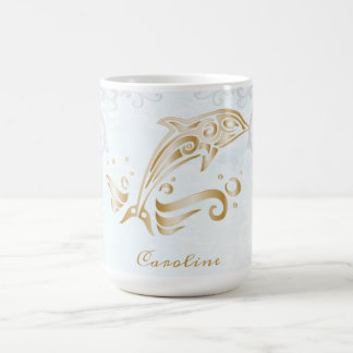Dauphin d'or Mug de café personnalisé