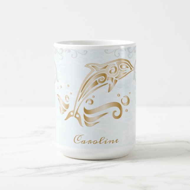 Dauphin d'or Mug de café personnalisé (Centre)