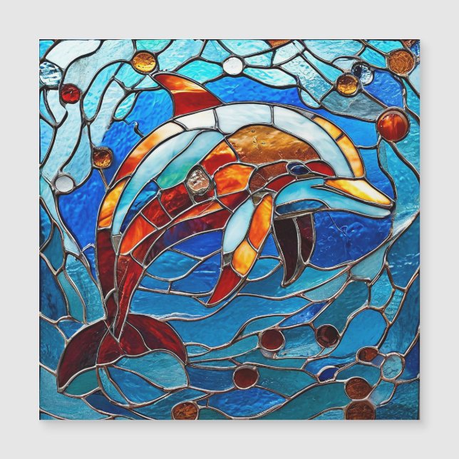 Dauphin en verre coloré (Devant)