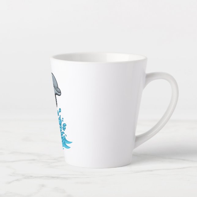 Dauphin Joyeux Splash - Tasse à Latte (Droite)