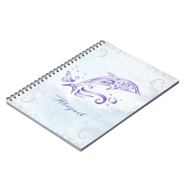 Dauphin pourpre Carnet personnalisé (Côté gauche)