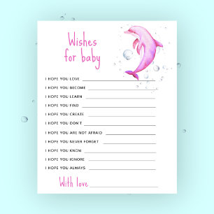 Dauphin rose aquarelle - prières pour bébé