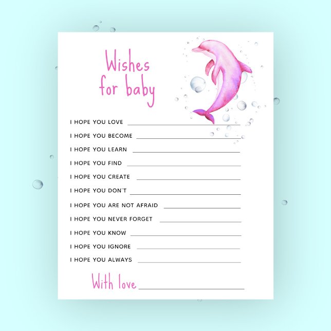 Dauphin rose aquarelle - prières pour bébé (Créateur téléchargé)