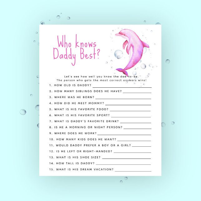 Dauphin rose de l'océan - Jeu Qui connaît le mieux (Créateur téléchargé)