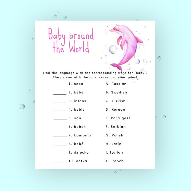 Dauphin rose océan - jeu de bébé autour du monde (Créateur téléchargé)